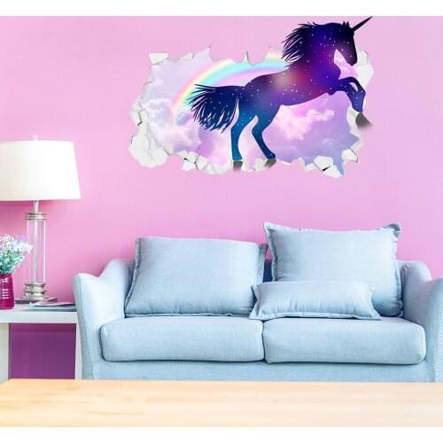 Unicorn Star Wall Stickers for Kids Rooms Baby Girls Rooms Bedroom Decor Cute Cartoon Animal Wallpaper Kids Room Decoration