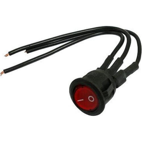 AC 250V 6A 10A 125V SPST 3 Pin ON/OFF Rocker Boat Switch w Red Indicator Light