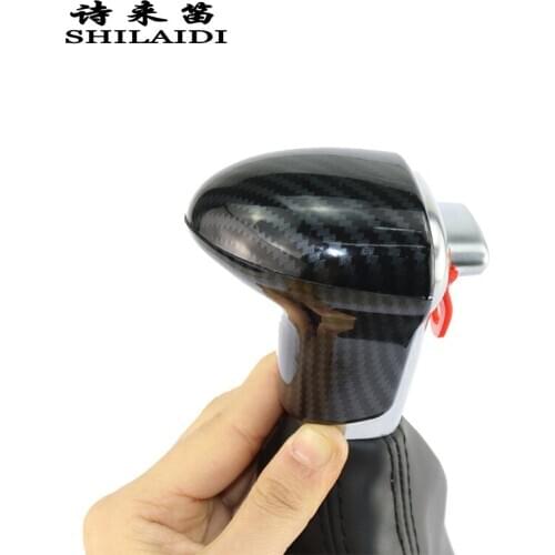 Car Styling Carbon Fiber Gearshift Handle Frame Cover Stickers For Audi A4 B8 A5 A6 C7 S6 A7 S7 Q5 Q7 Gear Shift Knob Head Decal