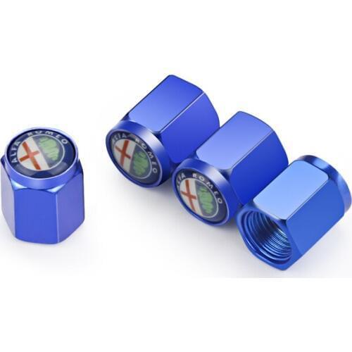 4pcs Car Caps Emblems Case For Alfa Romeo 156 147 159 Gt Giulietta Mito Car Wheel Tire Valve Cover Car Styling