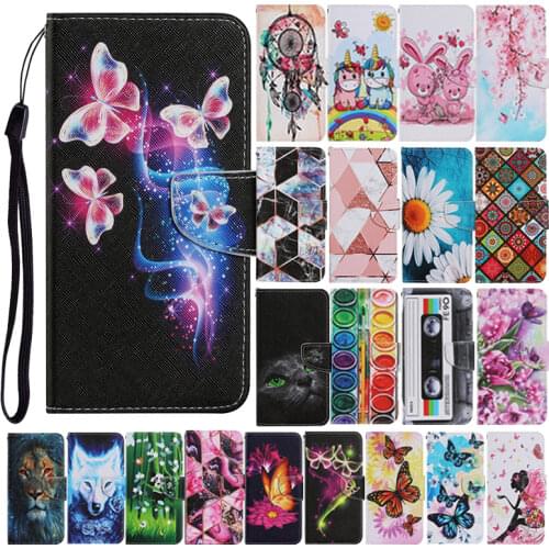 Case on For Samsung Galaxy A01 A11 A21 A31 A51 A71 A21s A41 Leather Flip Stand Phone Cover Funda Cute Butterfly Flower Capa