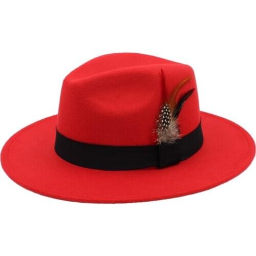 Kid Child Retro Pure Wool Fedora Derby Trilby Hat Black Ribbon Pheasant Feathers Band Bowler Gangster Cap (54cm,Adjust Rope )