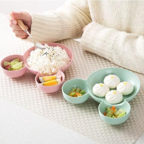 Toddler Baby Kids Child Feeding Training Bowl Binaural Baby Feeding Set Bowl Tableware Children Plate Bowl Spoon