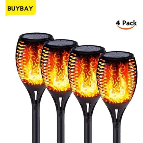 Solar Torch Lights With Flickering Flames IP65 Waterproof Outdoor Dancing Flame Torches For Garden Patio Fence Pathways