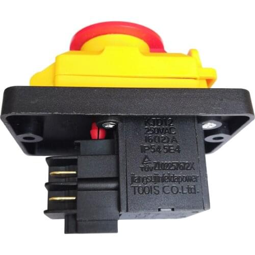 Gaoyou KJD12 Electromagnetic Waterproof Pushbutton Switches for Lathes with Emergency Stop Cover 4Pins 16A