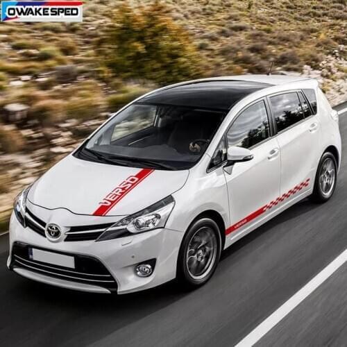Racing Sport Styling Car Door Side Skirt Sticker Auto Body Decor Vinyl Decals For Toyota-Verso Exterior Accessories