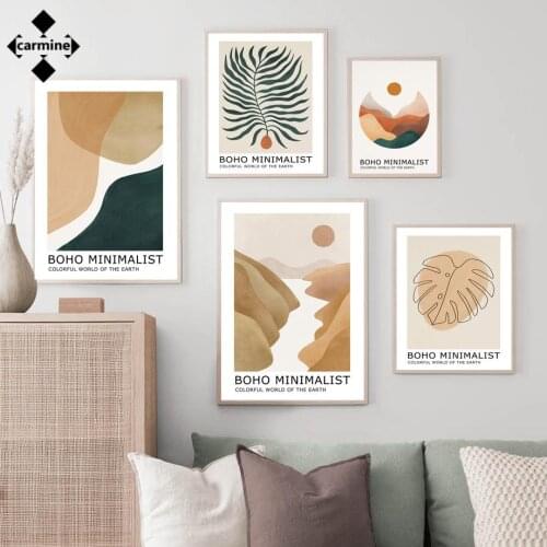 Boho Minimalist Printing Picture Nordic Plant Canvas Posters and Prints Abstract Wall Art Canvas Painting for Living Room Decor