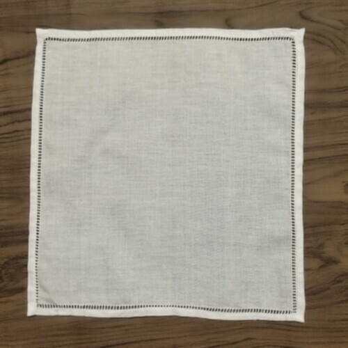 Set of 12 Fashion Mens Hankies White Ramie Cloth Hemstitched Handkerchiefs Father of the Bride of Hanky Weddings Gifts 13x13"