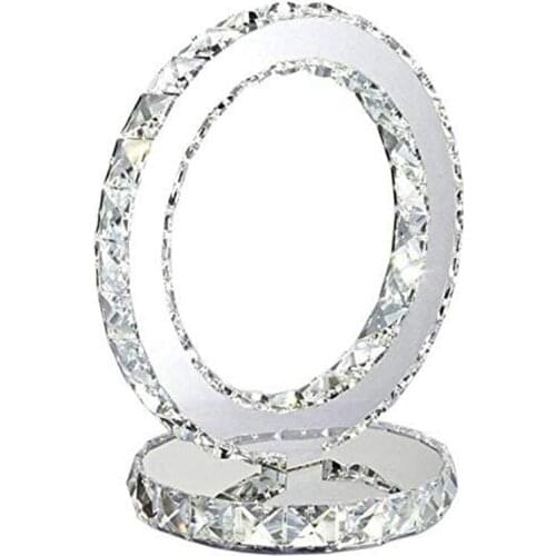 Table Lamp, LED Crystal Table Lamps, Decorative Bedside Nightstand Desk Lamp Shade for Bedroom, Kitchen,EU Plug