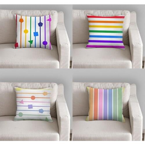 Nordic Simple Cushions Case Yellow Stripe Home Decorative Pillow Cases Line Cushion Covers Pillows Covers Sofa Bed Cushion Cover
