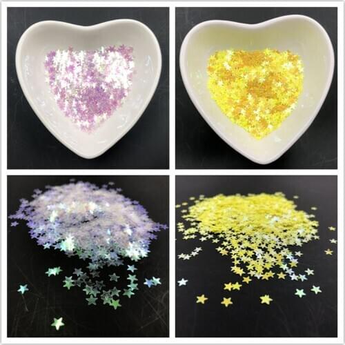 5g 4/5mm Transparent and yellow Crystal Nail loose sequins Fingernail piece DIY Paillettes 3D Nail Art Decoration Lentejuelas