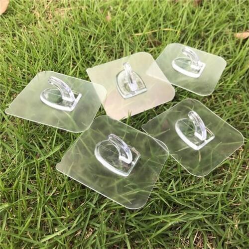 1pcs Adhesive suction cups transparent strong hooks for the kitchen rack wall hanger on the bathroom adhesive hook wall