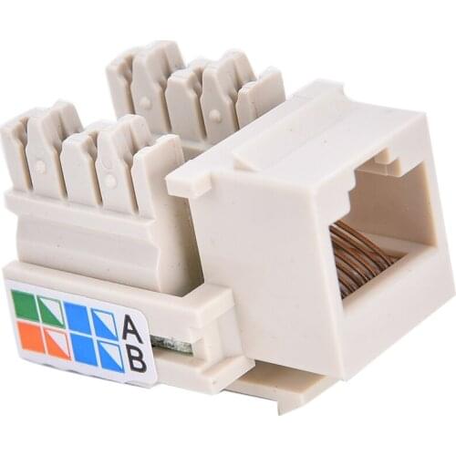 RJ45 Punch Down Keystone Jack CAT5 Network Ethernet RJ45 White