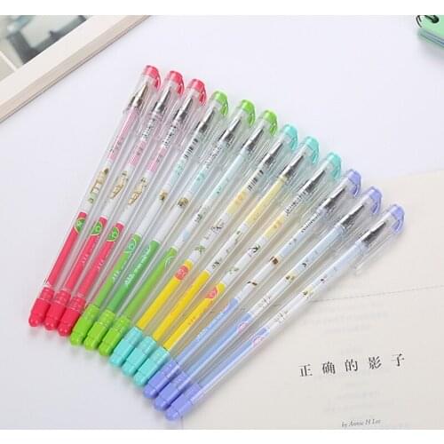 4pc Creative Student Gel Pen Transparent Rod 0.5mm Needle Tube Black Pen Office Study Stationery Signature Pen School Supplies