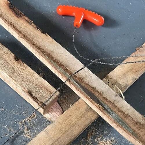 Manual Hand Steel Rope Chain Saw Pocket Saw Portable Emergency Survival Gear Steel Wire Travel Tools For Outdoor Camping Hiking