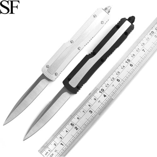 SF Ice Element OTF White Knife High Hardness D2 Blade Aluminum Alloy Handle Pocket Knife Outdoor EDC Adventure Tactical Knife