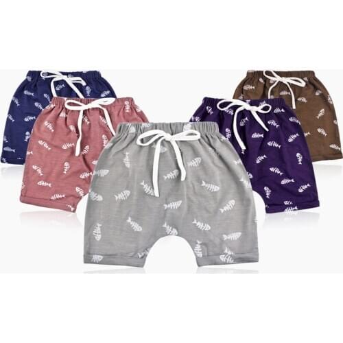 Summer Baby Cotton Shorts Kids Boy,Girl,Infant Fashion Printing Fish Bone Soft Shorts,For Children Cute High-Quality Gifts CN