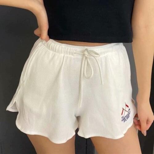 UNUTH Girls Soft Cotton High Waist Shorts 2021 Summer Fashion Ladies High Street Casual Shorts Female Printed Straight Shorts