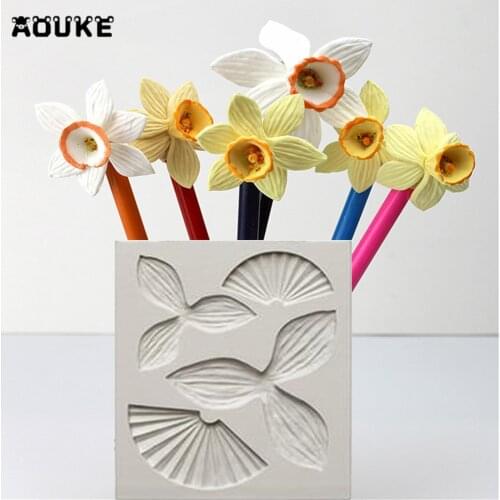 Flower Daffodils Shape Fondant Cake Silicone Mold Biscuits Pastry Mould Candy Chocolate Molds Cake Decoration Baking Tools