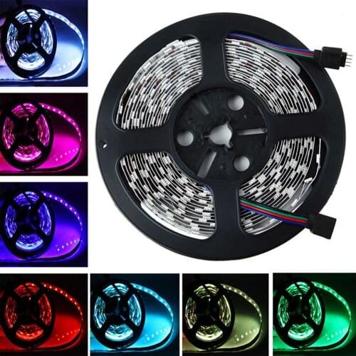 5050 SMD LED Flexible Light Strip RGB 300 LEDs 5m Decorative Lamp Waterproof & IR Remote Controller & Power Supply Adaper 12V 6A