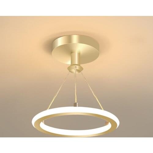 LED Ceiling Pendant Lamp Modern Minimalist Golden Hanging Light Acrylic Circle Ring Pendant Light For Living Room Bedroom Kitche