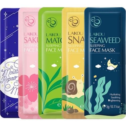 LAIKOU Moisturizing Sleeping Facial Mask Night Anti Wrinkle Hydrating Face Sheet Anti Aging Whitening Brightening Facial care