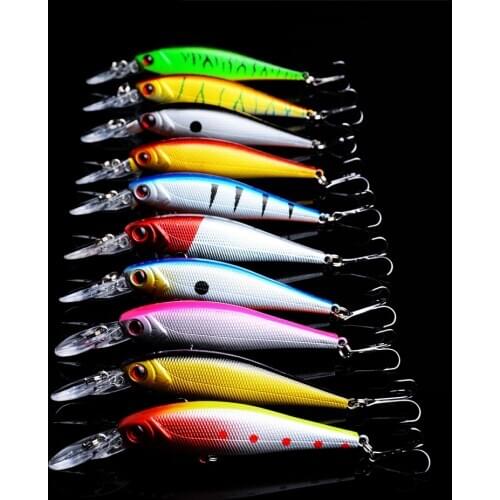 10pcs Minnow Pesca Wobblers Fishing Lure Hard Bait 10cm 9.4g Swimbait with Treble Hooks isca artificial Pike Bait Fishing Tackle