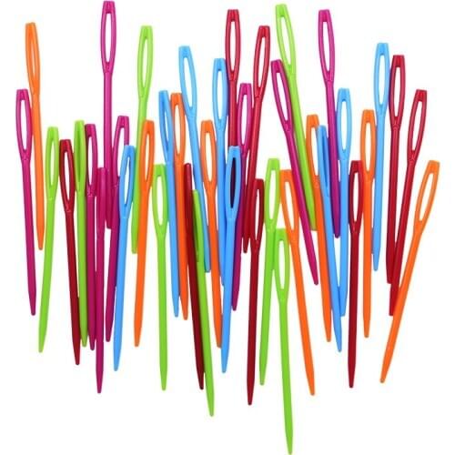100Pcs 7cm Plastic Knitting Needles DIY Crochet Hooks Wool Yarn Needles Children Sweater Weaving Tools Sewing Accessories
