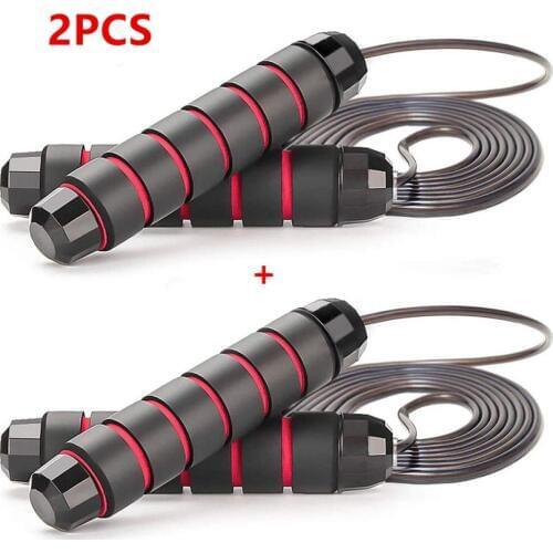 2 Pack Jump Rope Fitness Skipping Rope Tangle-Free Wire Rope for Aerobic Exercise Like Speed Training Endurance Fitness Gym