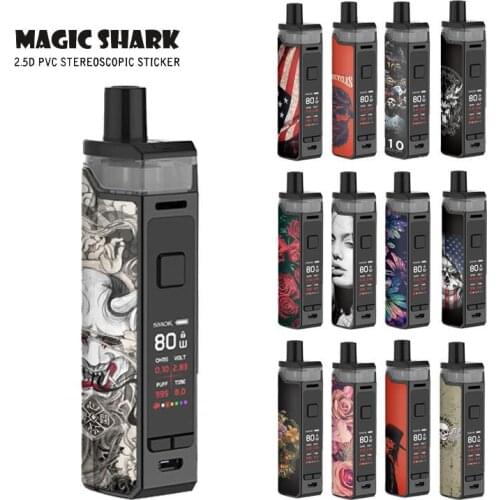 2021 New Arrival Flower Skull Druid Devil Full Wrapped PVC Film Skin Sticker Case for Smok RPM80