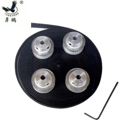 4pieces 36 teeth GT2 Timing Pulley Bore 8mm + 5 Meters GT2 timing Belt Width 6mm 2GT timing belt pulley for 3D CNC machine
