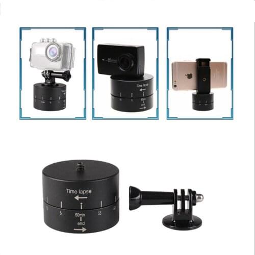 60 Minute Automatic Time Lapse 360 For GoPro Rotation Time Lapse Timer Tripod Head Photography Delay Automatic Tilt Head