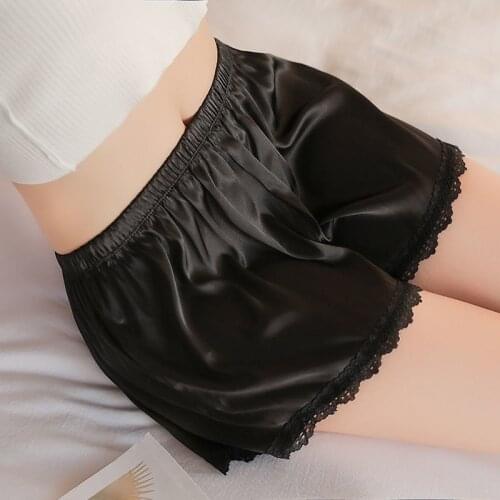 AECU Women Pajamas Satin Lace Shorts Pants Soft Trousers Bottom Lingerie Comfortable Underwear Safety Short Pants Boxer Shorts