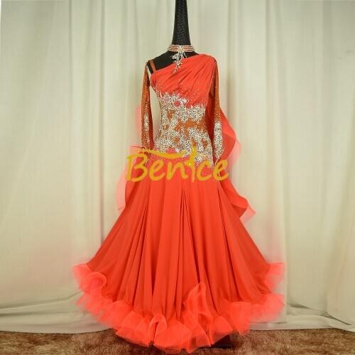 Free Shipping Competition Ballroom Dress for wome Modern Standard Tango Waltz Latin Dance Skirts Ballroom Dance Dress Long Swing