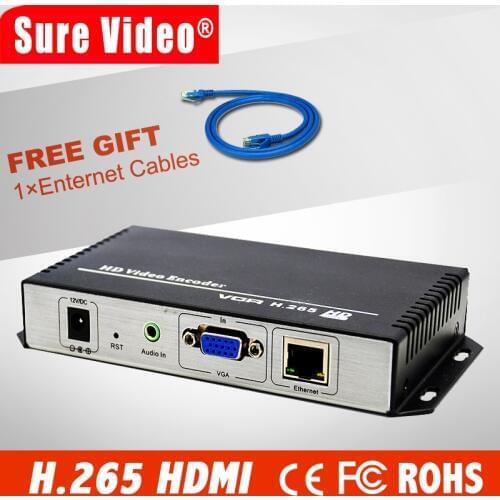 Free Shipping H.265 /H.264 HD VGA Video + Audio To IP Stream Encoder IPTV Live Streaming Encoder HTTP, RTSP, RTMP, UDP, ONVIF