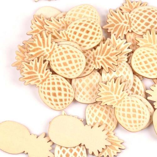 15pcs 24x48mm Pineapple Pattern Wooden Crafts Scrapbook DIY For Wooden Decorations Ornaments Home Handmade Accessories m1745