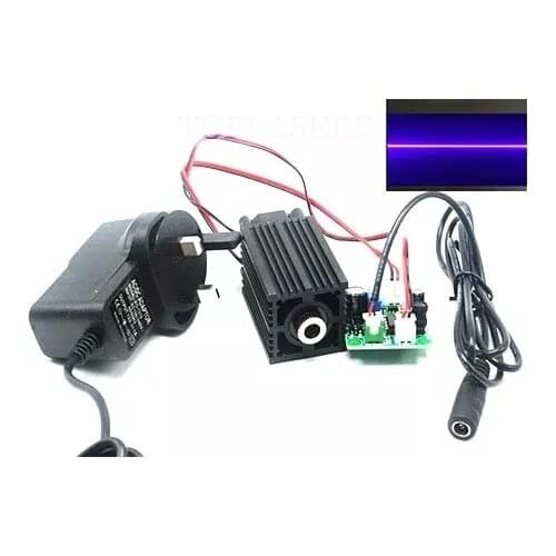 Focusable 405nm 50mW Violet Blue Laser Line Module 33x50mm w/ 12V Power Adapter