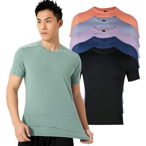 Mens T-Shirt Quick Dry Running Shirt Fitness Sport Gym T Shirt Bodybuilding Gym Clothing Workout Short Sleeve T Shirt For Man