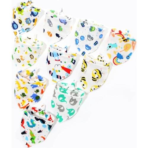 Cotton Bandana Bibs Baby Babador Feeding Smock Infant Burp Cloths Cartoon Saliva Towel Baby Eating Accessory Soft Baby Stuff