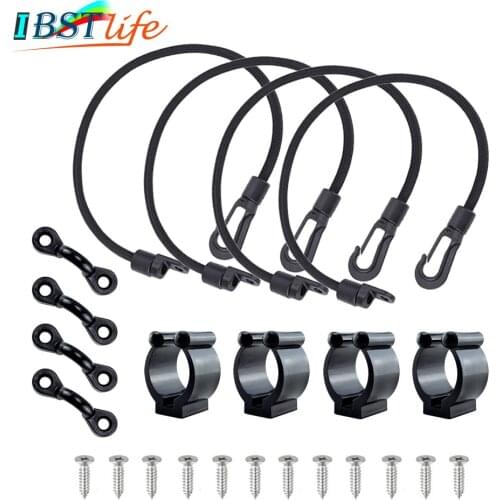 Kayak Boat Marine Fishing Rod Tamer Straps Belt Holder Pole Rack Clips Clamps Paddle Clip Deck Mount Connector For 4 fishing Rod