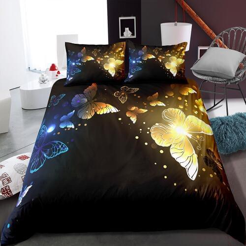 Fanaijia butterfly Bedding Sets Luxury illusion Duvet Cover Set with Pillowcase Home Textile queen bed set