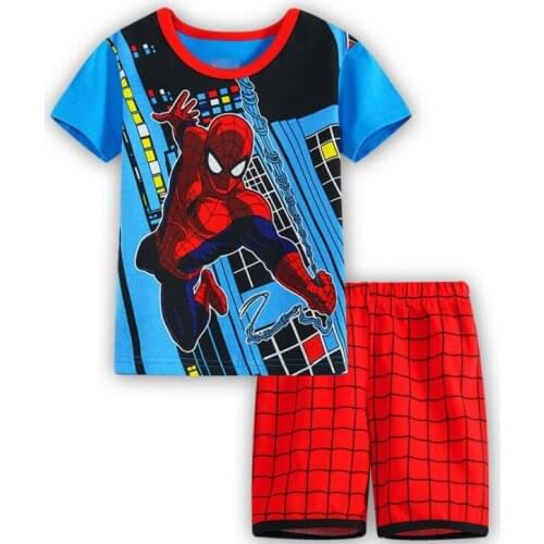 Summer Children Short-Sleeved Pajamas T-shirt Shorts Pajamas Sets Child Boy Girl Cartoon Pajamas Baby Sleepwear Suit