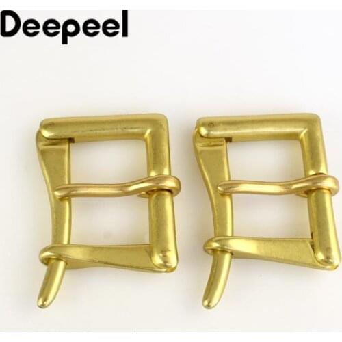 Deepeel 3.9cm Mens Pure Brass Pin Buckle Head Quick Open Buckles Heads Fit 3.6-3.8cm Belt DIY LeatherCraft Hardware Accessories