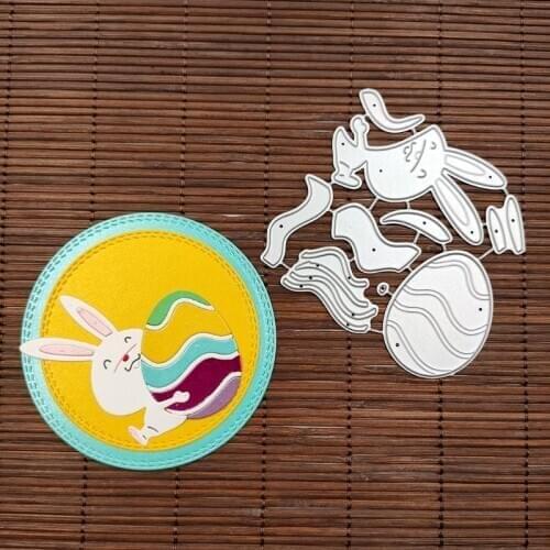 Easter Rabbit Bunny Eggs Metal Cutting Dies Stencil Scrapbooking DIY Album Stamp H58C