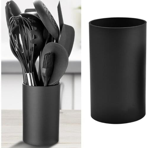 Kitchen Accessories Utensil Holder Black Plastic Cylinder Storage Tableware Drying Canister Cutlery Organizer Keuken Tools