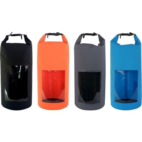 10L Clear Floating Waterproof Dry Bag Storage Bag 500DPVC Mesh Cloth Outdoor Large Storage Backpack For Rafting Swimming Beach