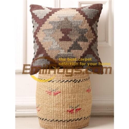 Luxury pillow case Wool Kilim Floral Tribal Handwoven Beautiful Amazing Hand Crafted Gorgeous Floral Wool Office