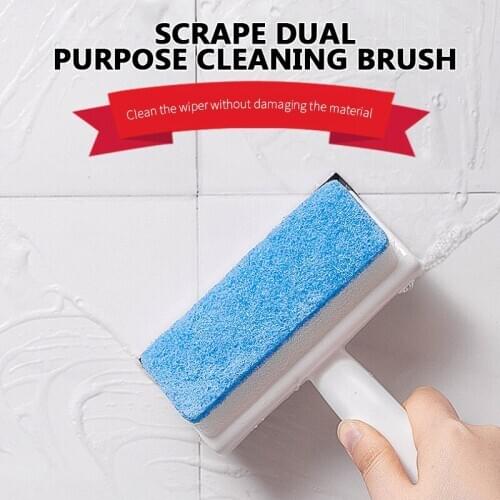 Window Cleaner Brush With Scraping Head Sponge Brush Household Wash Window Wiper Glass Cleaner Bathroom Cleaning Tools Kitchen