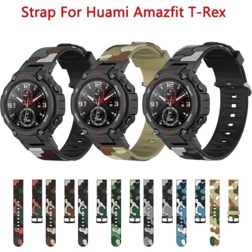 Silicone Bracelet wristband For Huami Amazfit T-REX Pro Camouflage Replacement Strap Bracelet For Xiaomi Huami Amazfit T-Rex pro