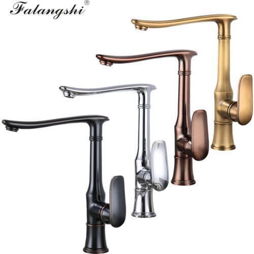 Kitchen Faucets Cold and Hot Water Taps Solid Brass Multi Colors Swivel Rotation Vessel Sink Mixer Taps Torneira WB1202